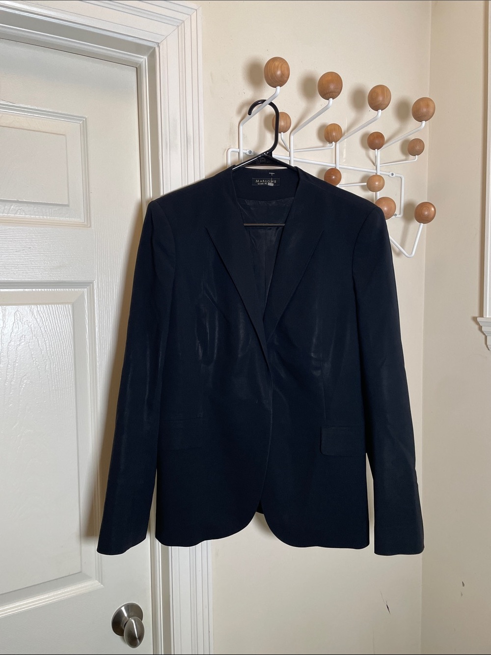 Marlowe - Classic 1 Button Front Blazer Jacket - Black - 44